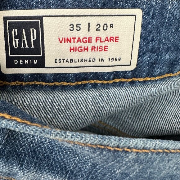 Gap Vintage Flare High Rise Denim Blue Jeans Womens size 20 NEW - Picture 2 of 5